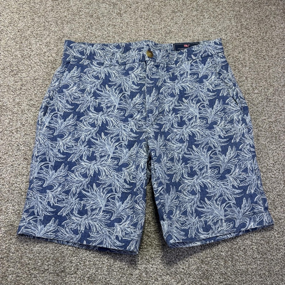 Vineyard Vines Shorts Mens 30 Blue Floral Chino‎ Stretch Tropical 9 Inseam